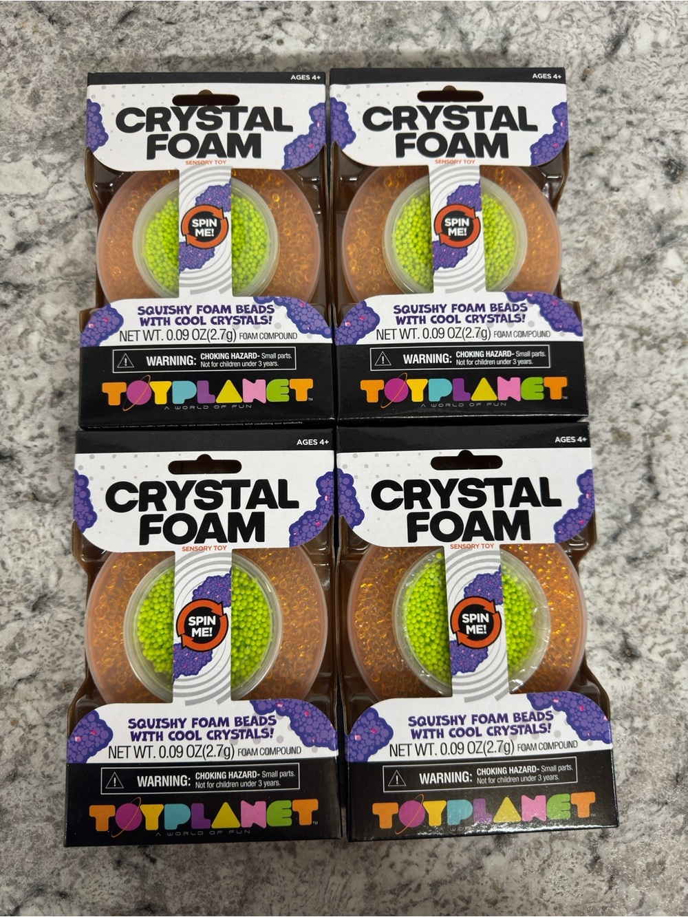 Crystal Foam Squishy 4 Pack - Orange & Lime